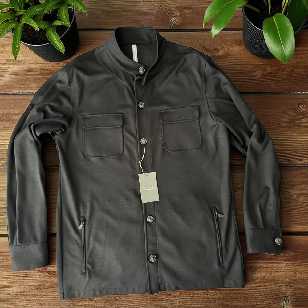 $695 - NWT - Samuelsohn Utility Jacket - Italian Reda 120's Wool - Black - 40